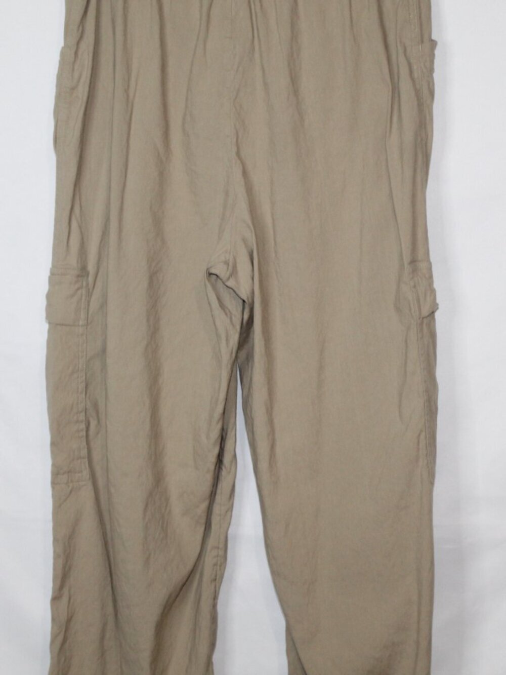 Athleta women's pants size XS tan linen cargo pants mid rise straight leg - Picture 13 of 14
